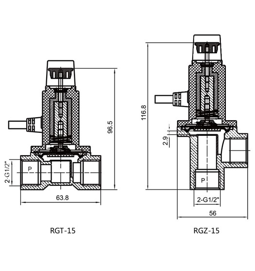 RG-15 DN15 bistable solenoid valves for Gas