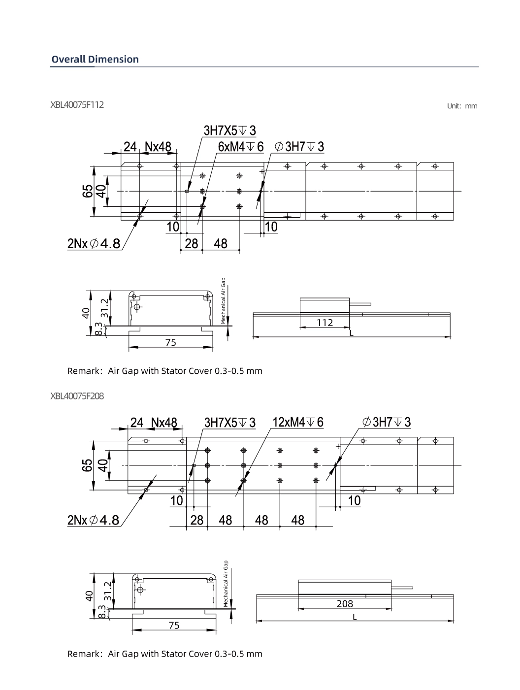 XBL40075 Iron-core Linear Motor