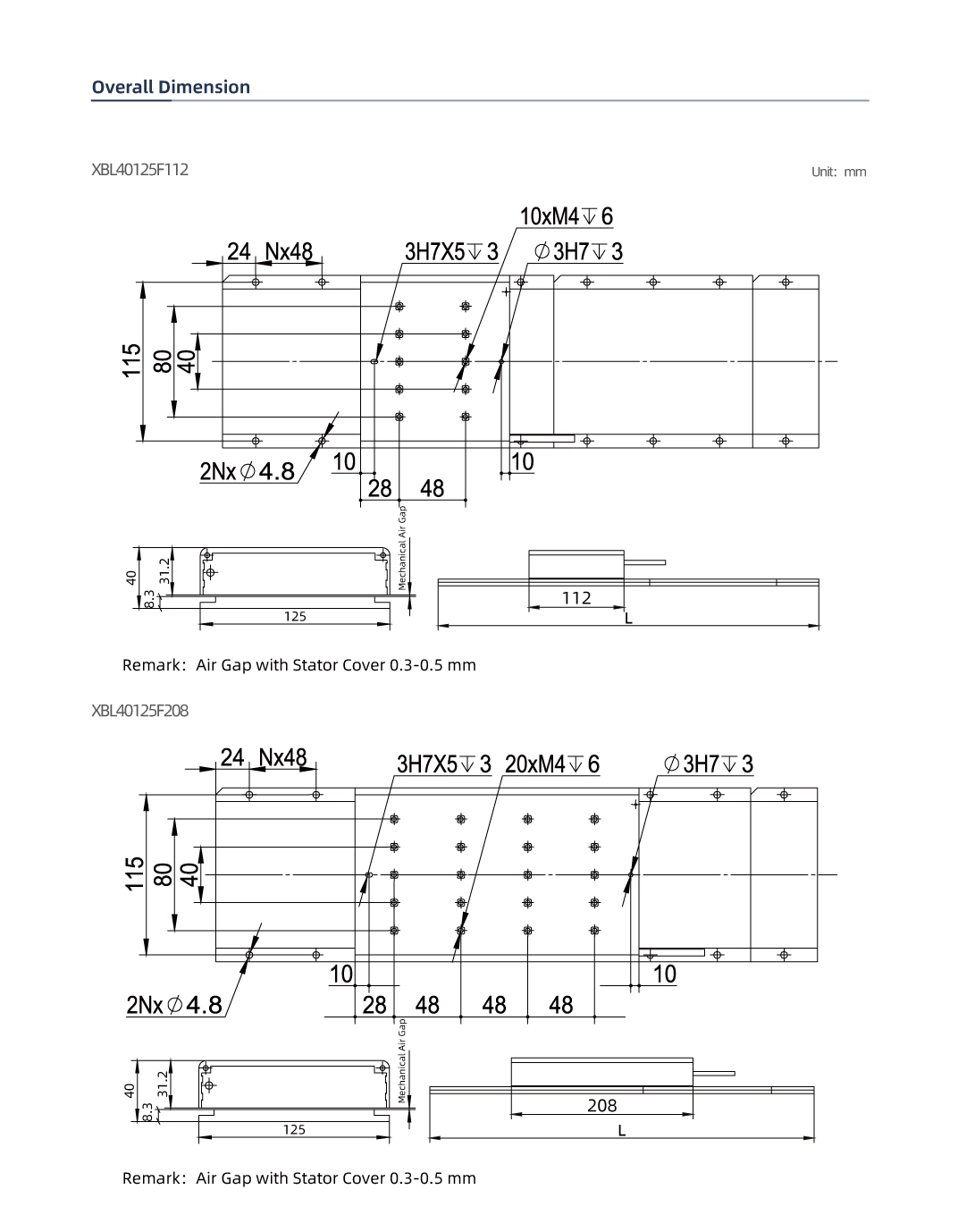 XBL40125 Iron-core Linear Motor