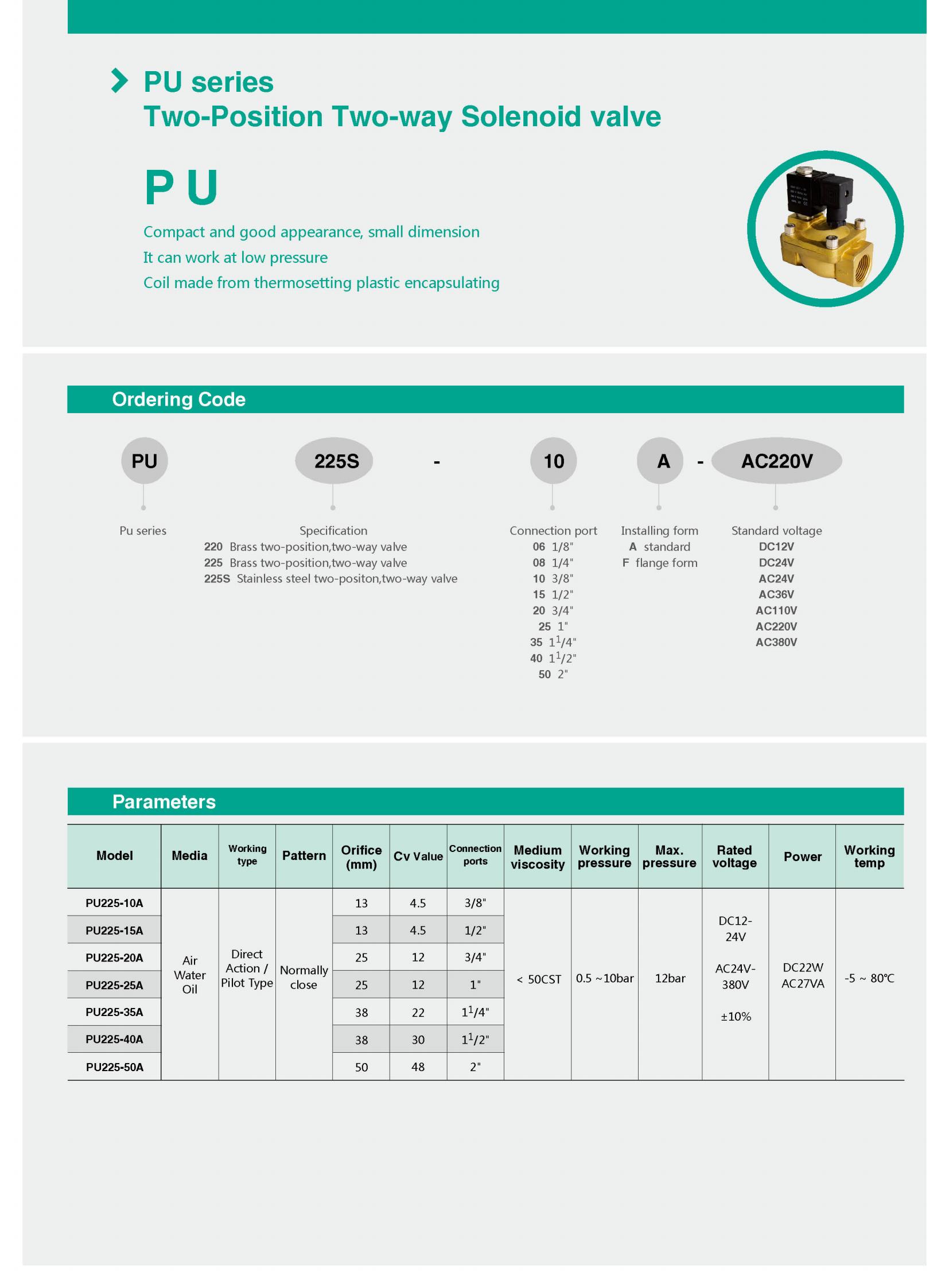 PU 2 Way Valve High Quality