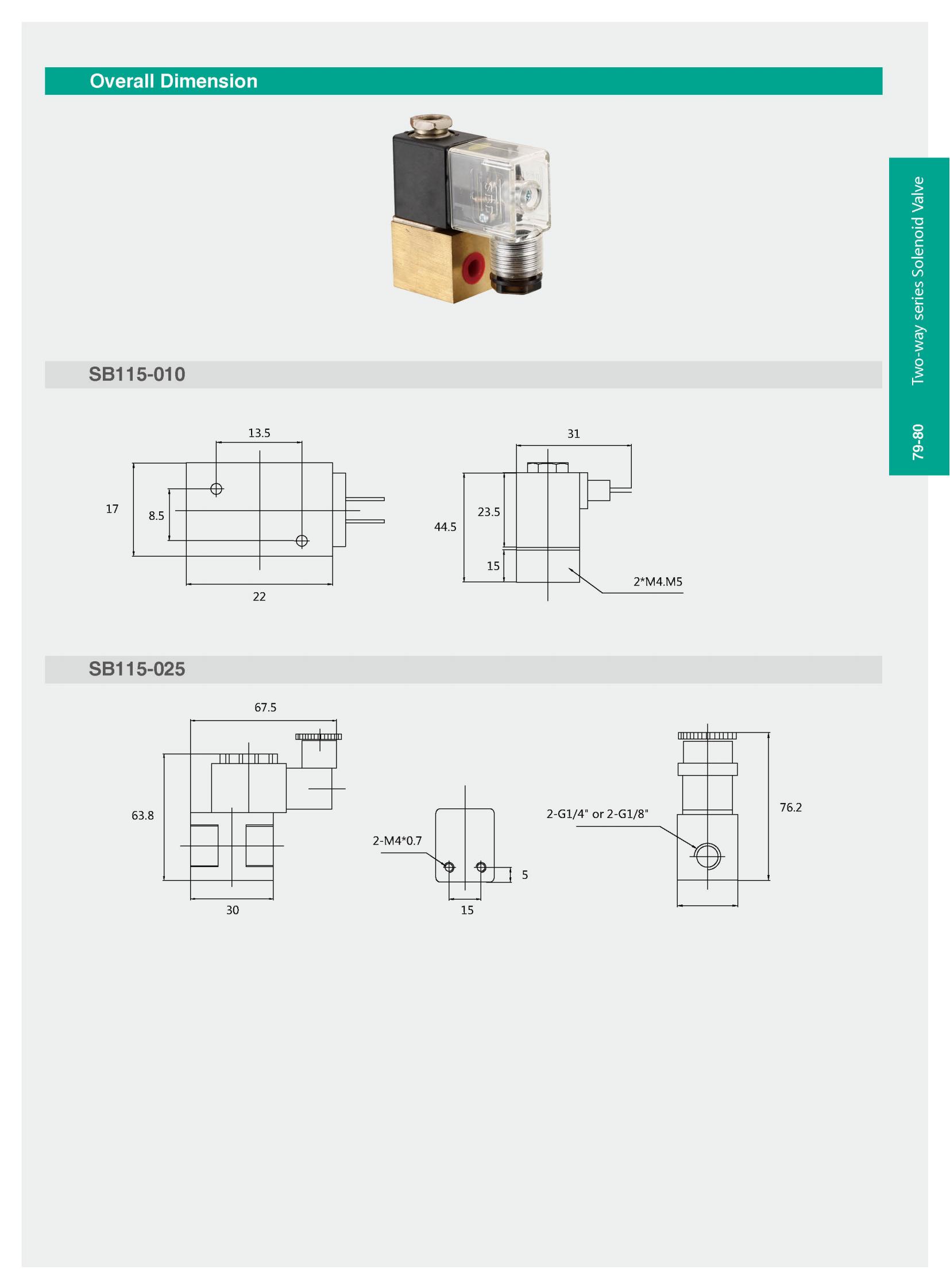 SB115 Two-position Two way valve